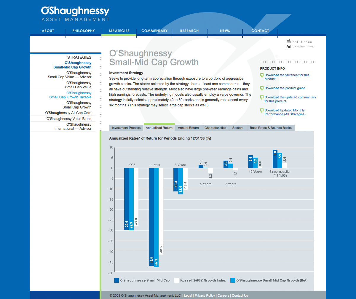 Project image 2 for Website, O'Shaughnessy Asset Management