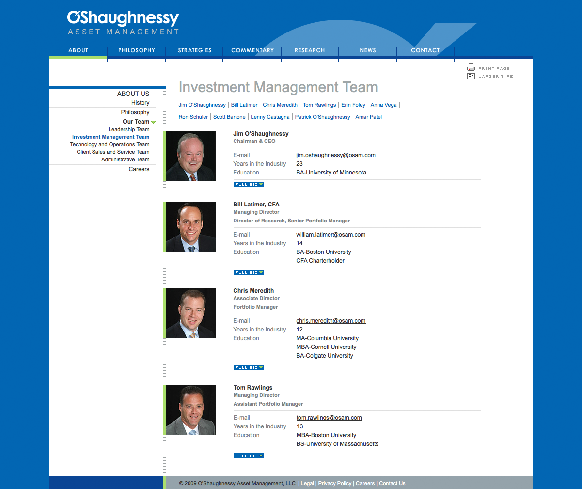 Project image 3 for Website, O'Shaughnessy Asset Management