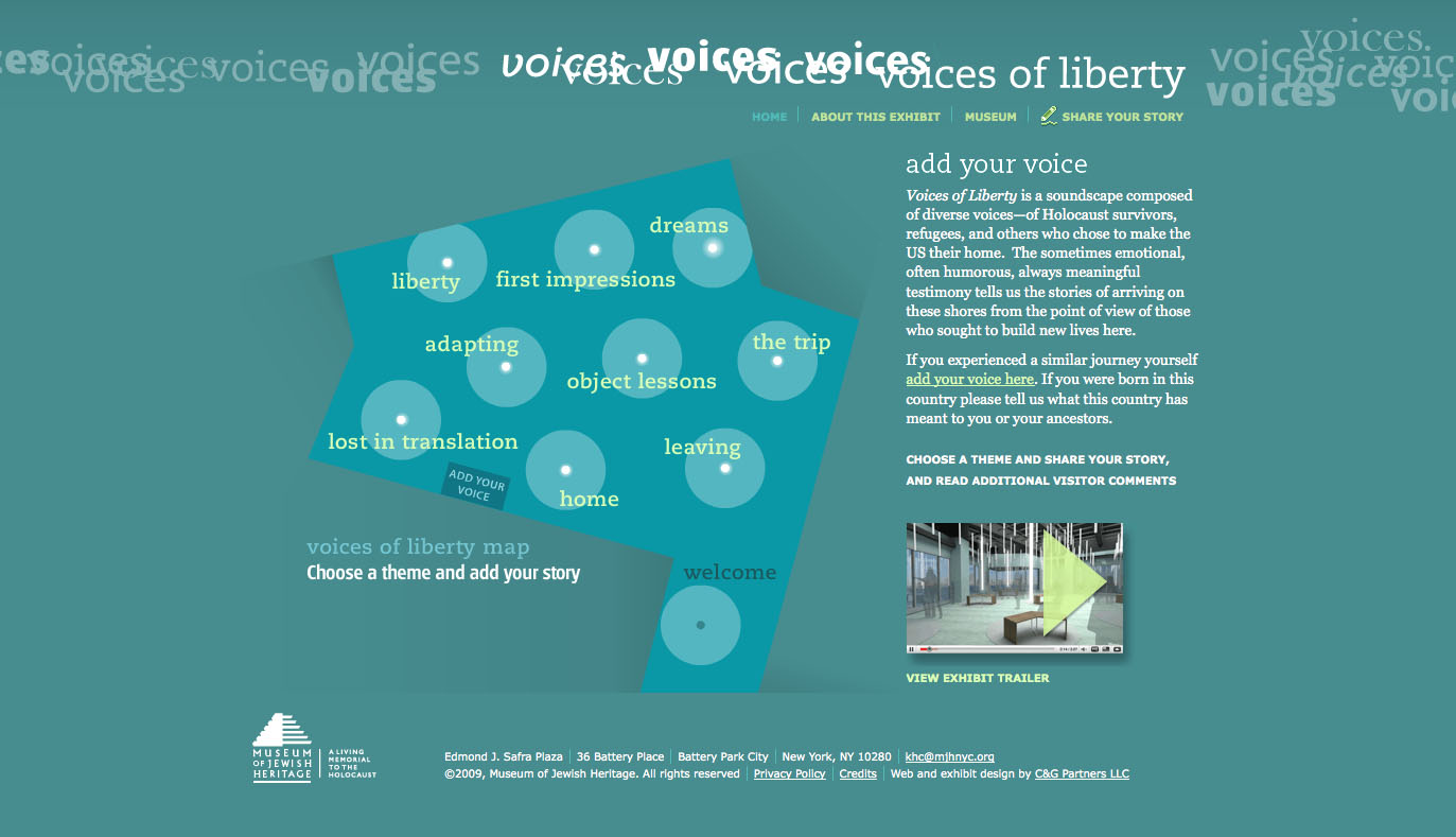 Project image 1 for Voices of Liberty Website & Kiosk, Museum of Jewish Heritage