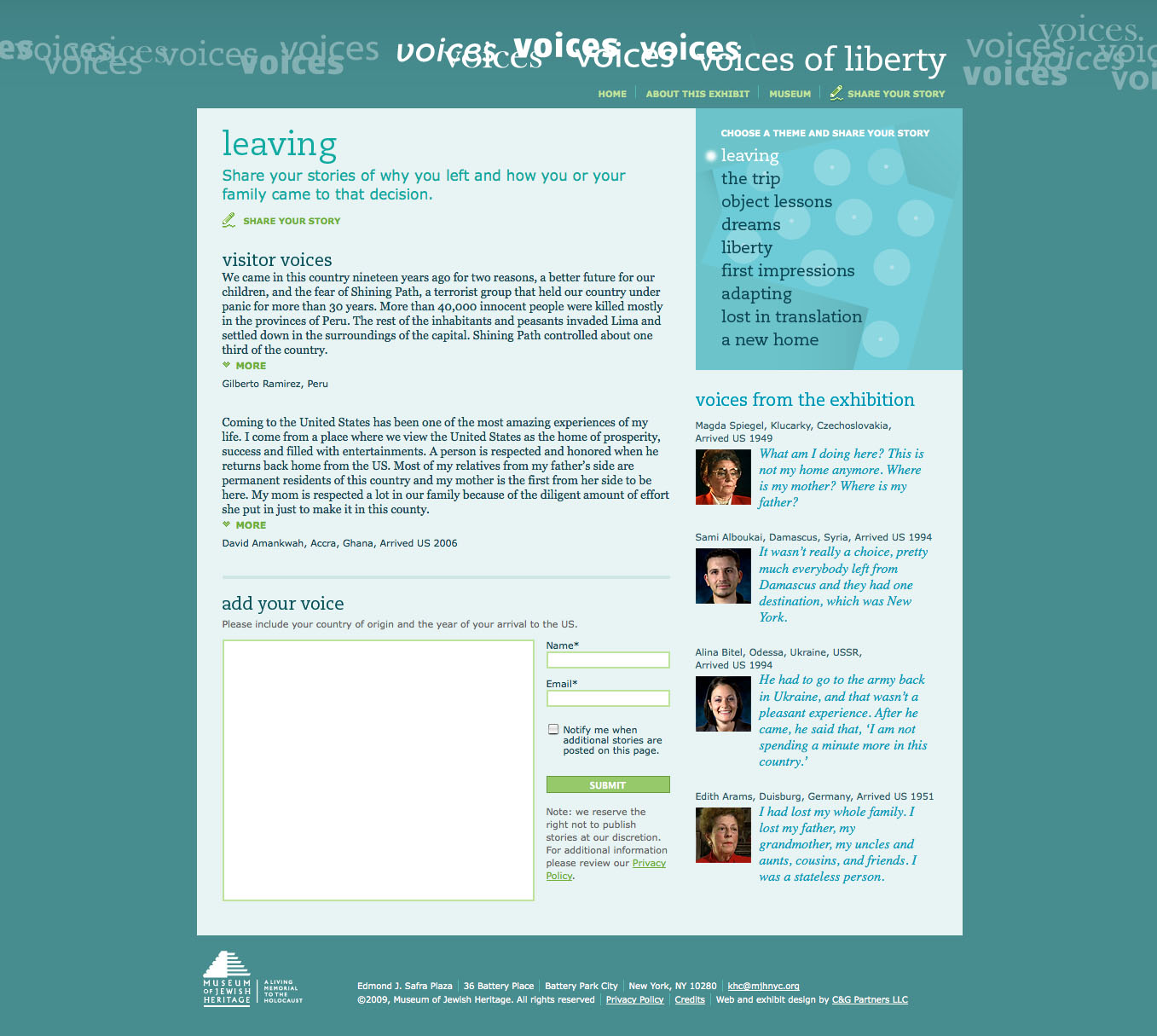 Project image 2 for Voices of Liberty Website & Kiosk, Museum of Jewish Heritage