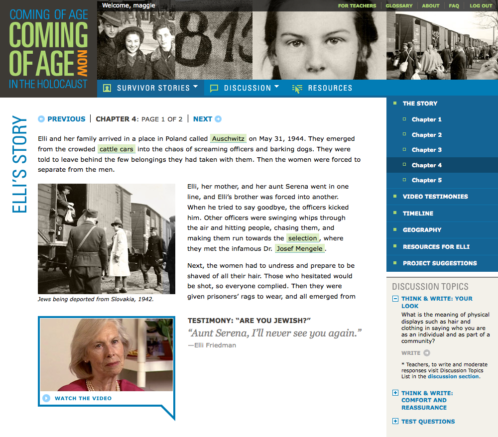 Project image 3 for Coming of Age in the Holocaust, Coming of Age Now Website, Museum of Jewish Heritage