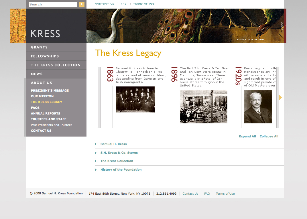 Project image 7 for Website, Samuel H. Kress Foundation