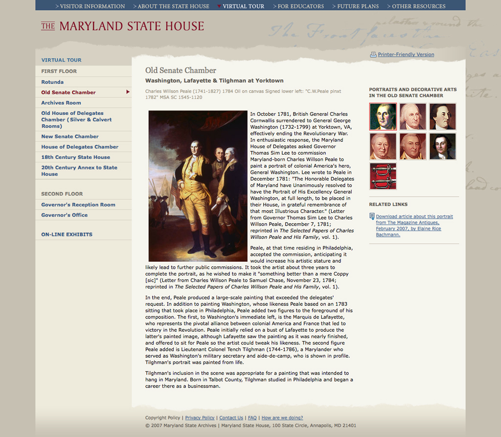 Project image 4 for Website, Maryland State House