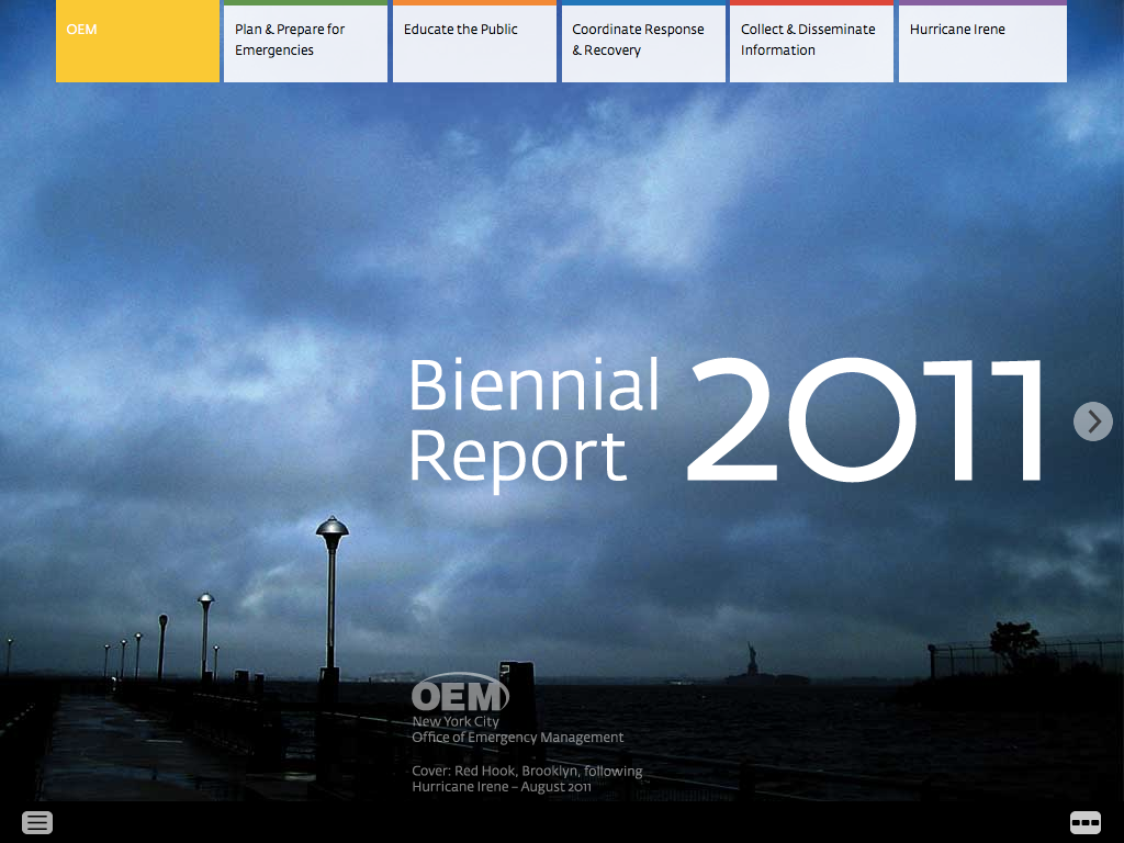 Project image 1 for 2011 Biennial Report, New York City Office of Emergency Management