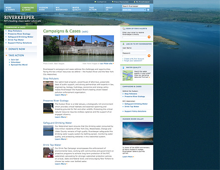 Project image 2 for Website, Riverkeeper