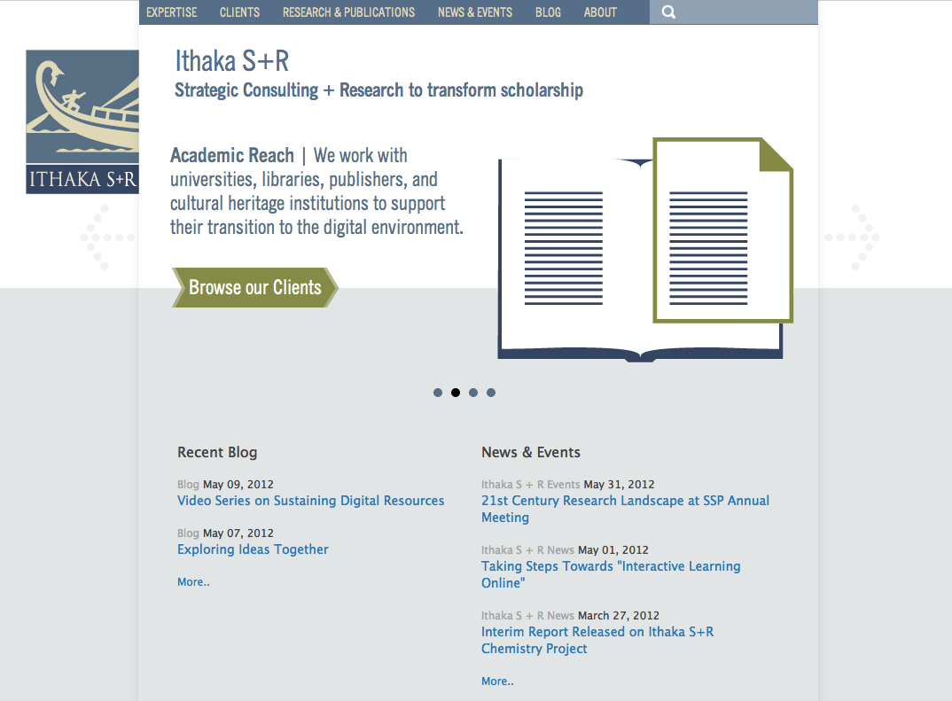 Project image 2 for Website, Ithaka S+R