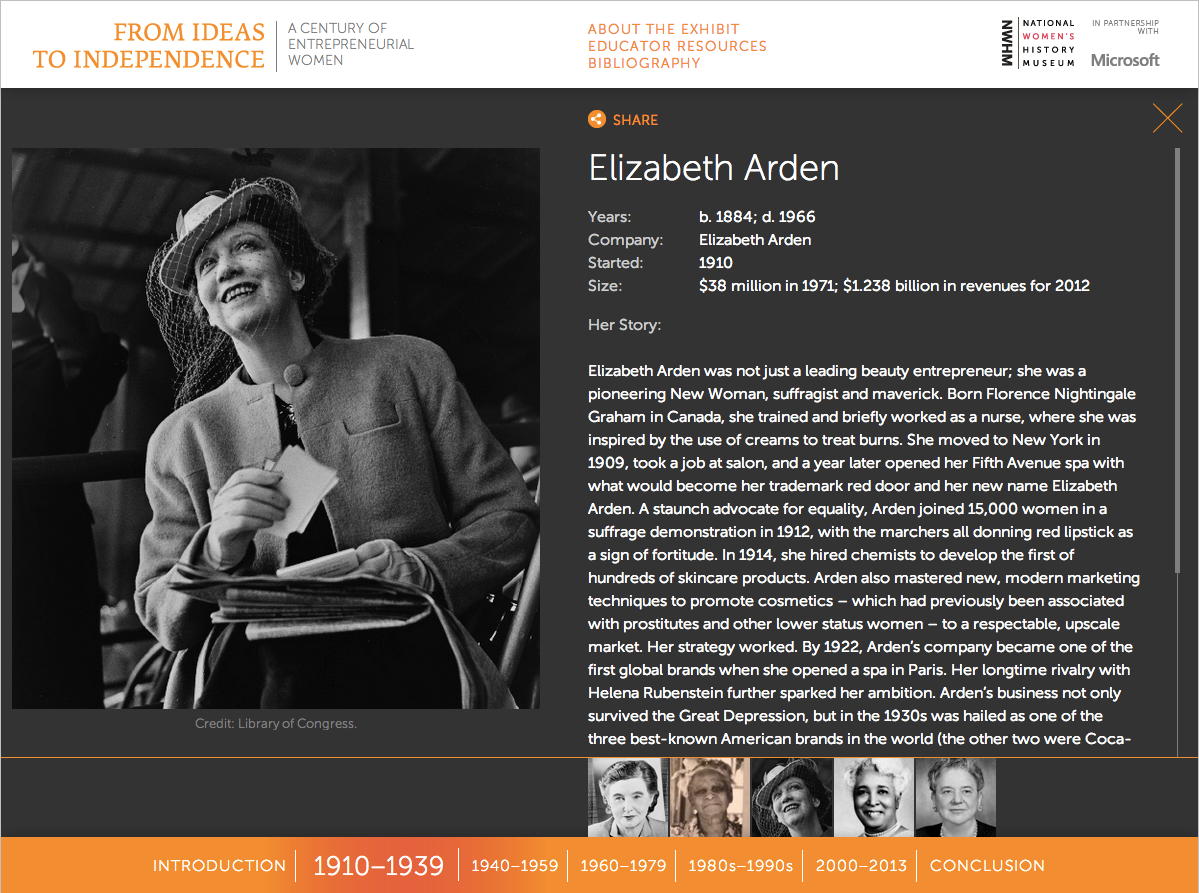 Project image 3 for From Ideas to Independence: A Century of Entrepreneurial Women, National Women's History Museum