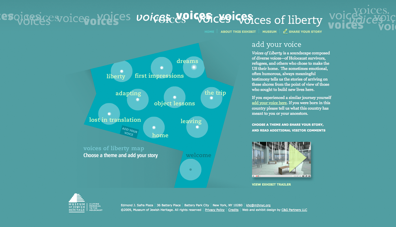 Project image 2 for Voices of Liberty Interactive Experience, Museum of Jewish Heritage