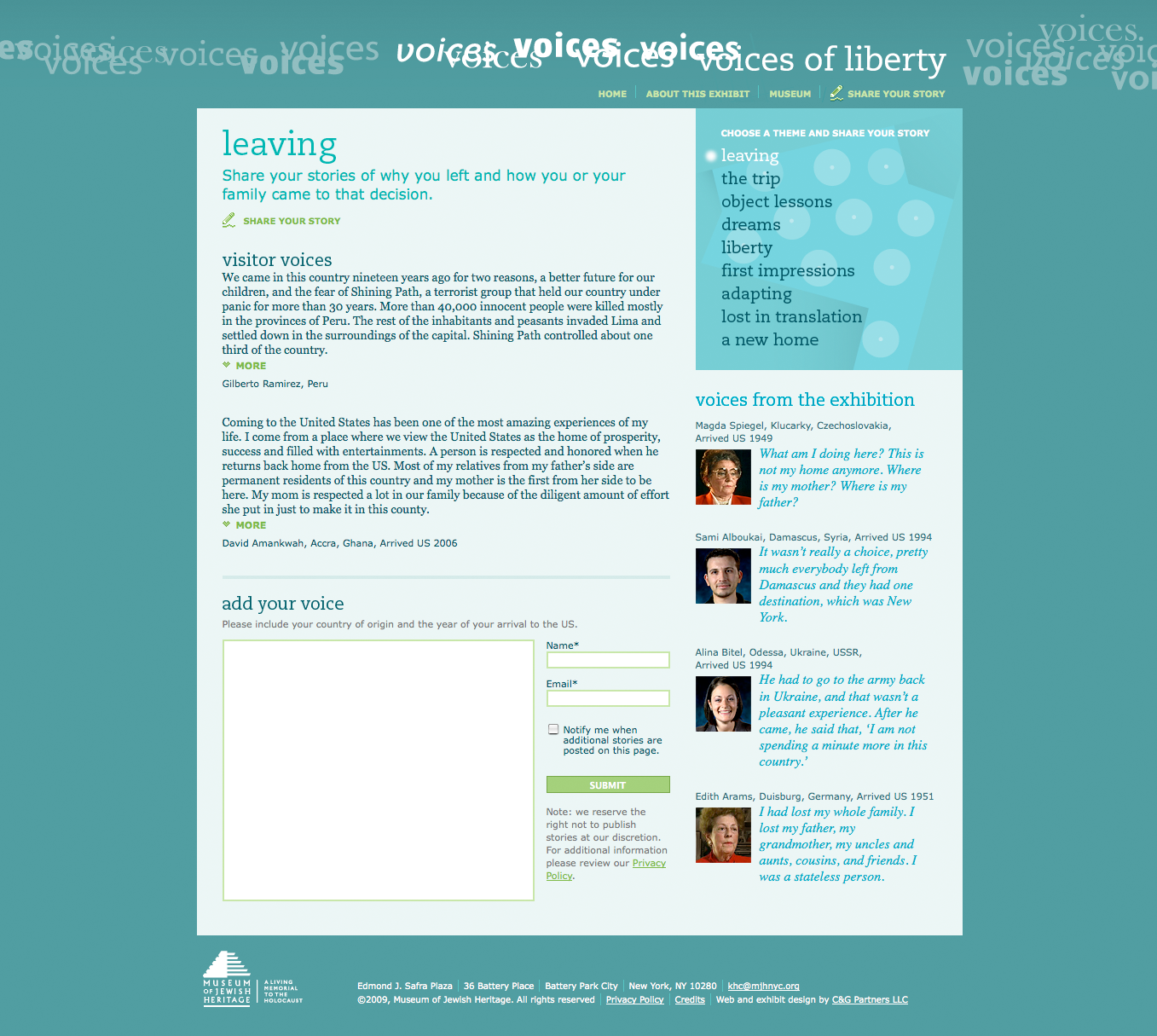 Project image 3 for Voices of Liberty Interactive Experience, Museum of Jewish Heritage