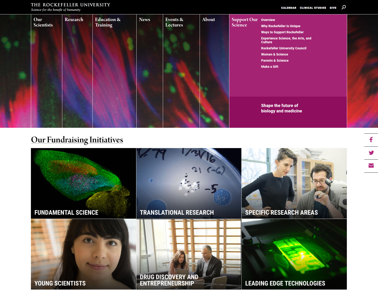 Rockefeller University_web_support screen