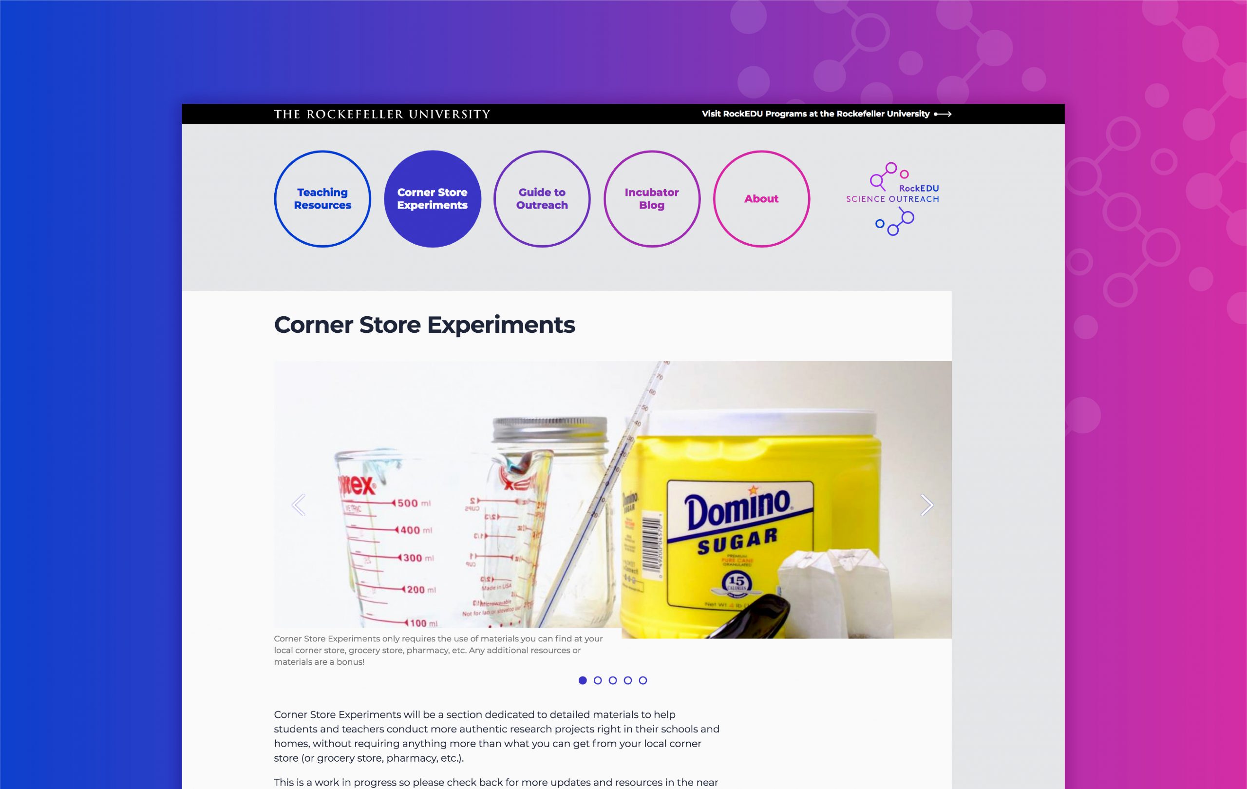 science and education web design