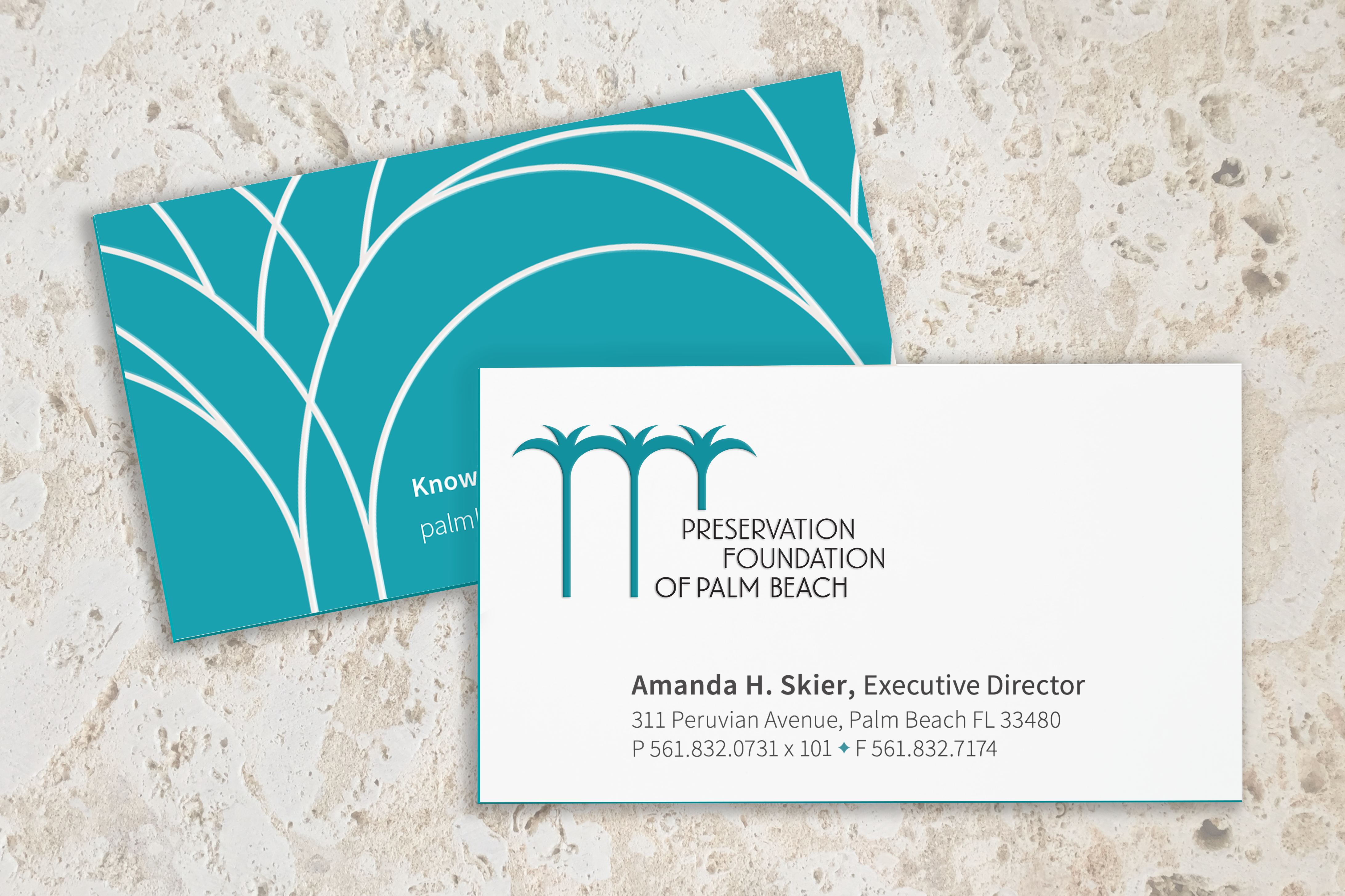 Branding business card for Preservation Foundation of Palm Beach